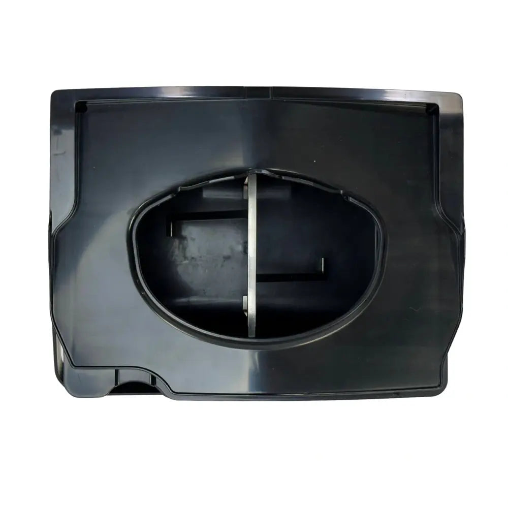 Top view of solids bin cover on top of solids bin with agitator showing