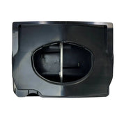 Top view of solids bin cover on top of solids bin with agitator showing