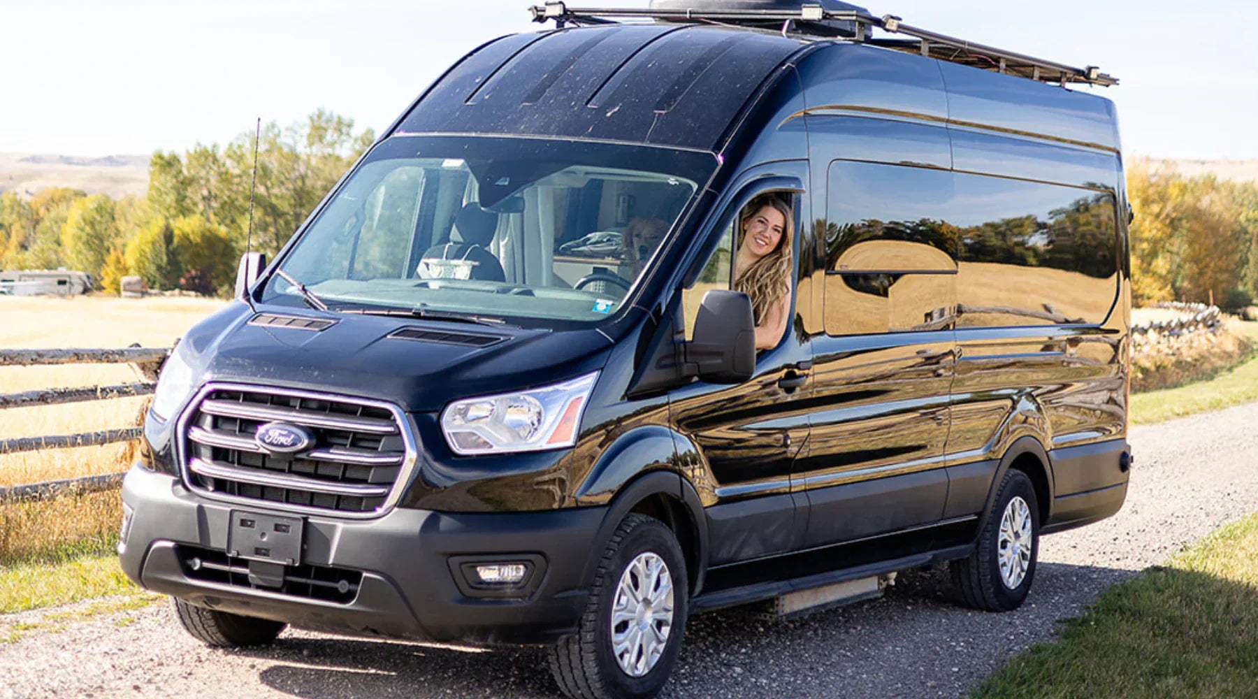 Claire Flemming full-time van lifer in camper van