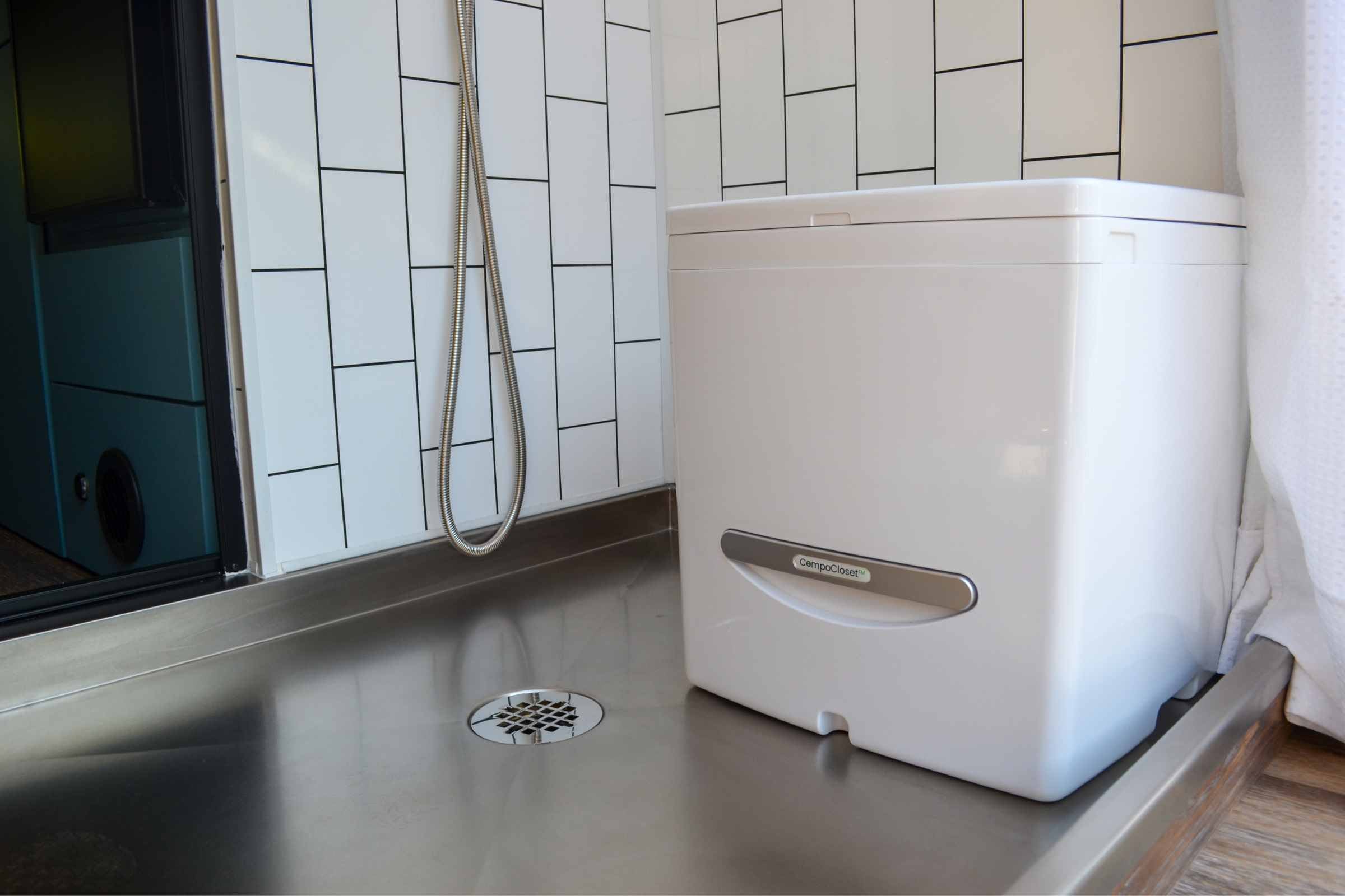 Cuddy Composting Toilet in Camper Van Shower 